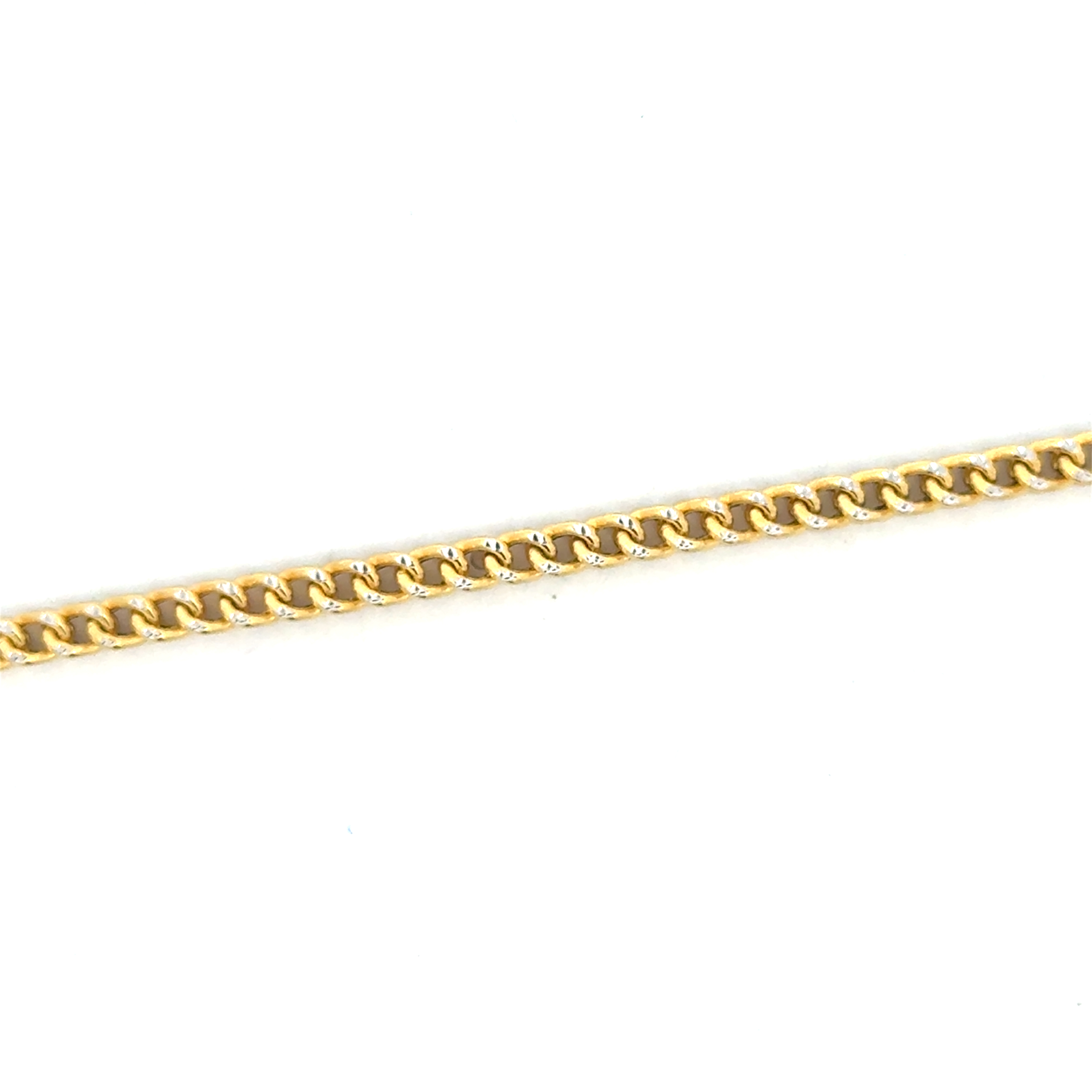 Bracelet figaro, or 2 tons (jaune et blanc) 10 carats