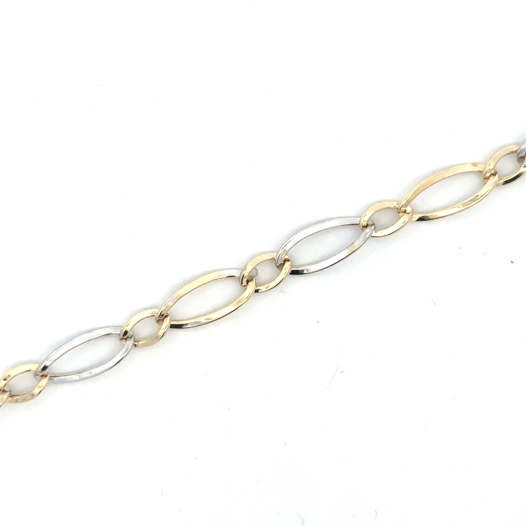 Bracelet or 2 tons (jaune et blanc) 10 carats