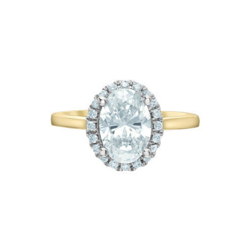 Bague deux tons or jaune et blanc avec 220 pts de diamant de laboratoire - 31246YW-220 - Corona