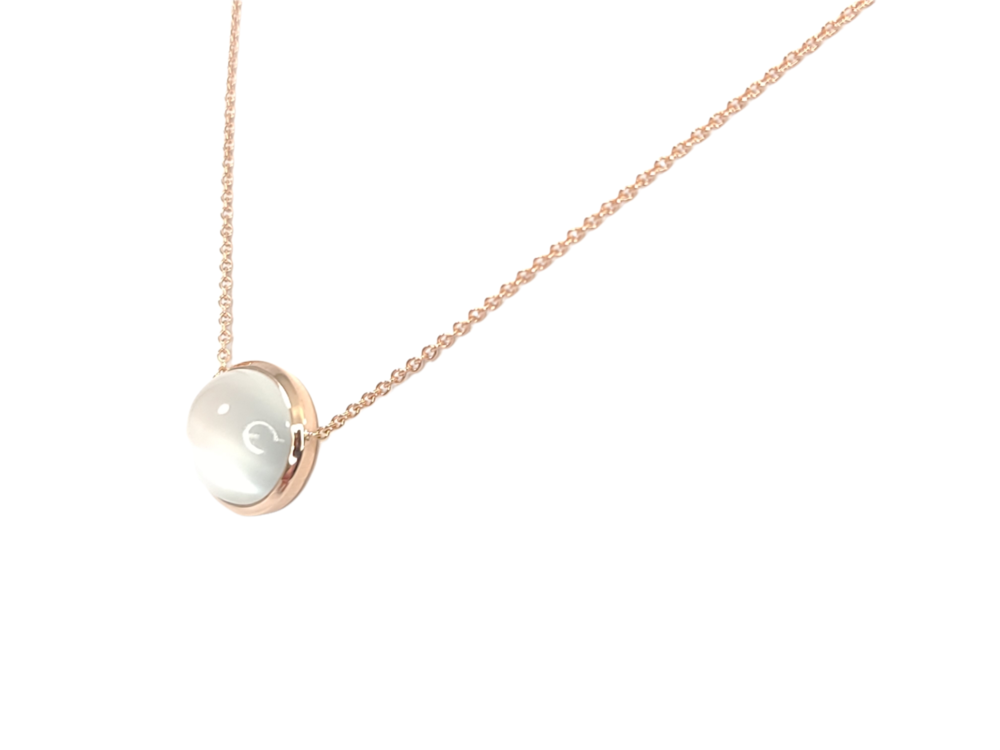 Collier or rose, pierre de lune - CP4281R - Exclusivités