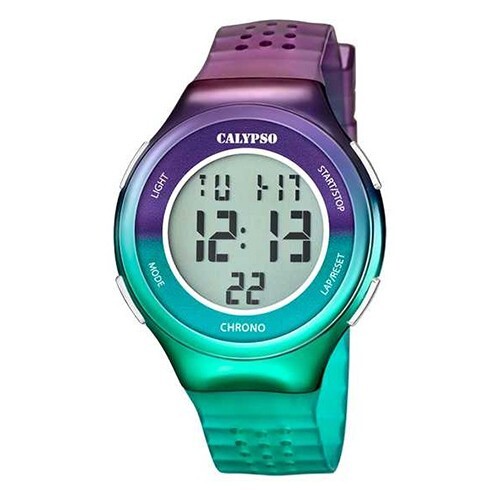 Montre silicone vert/mauve