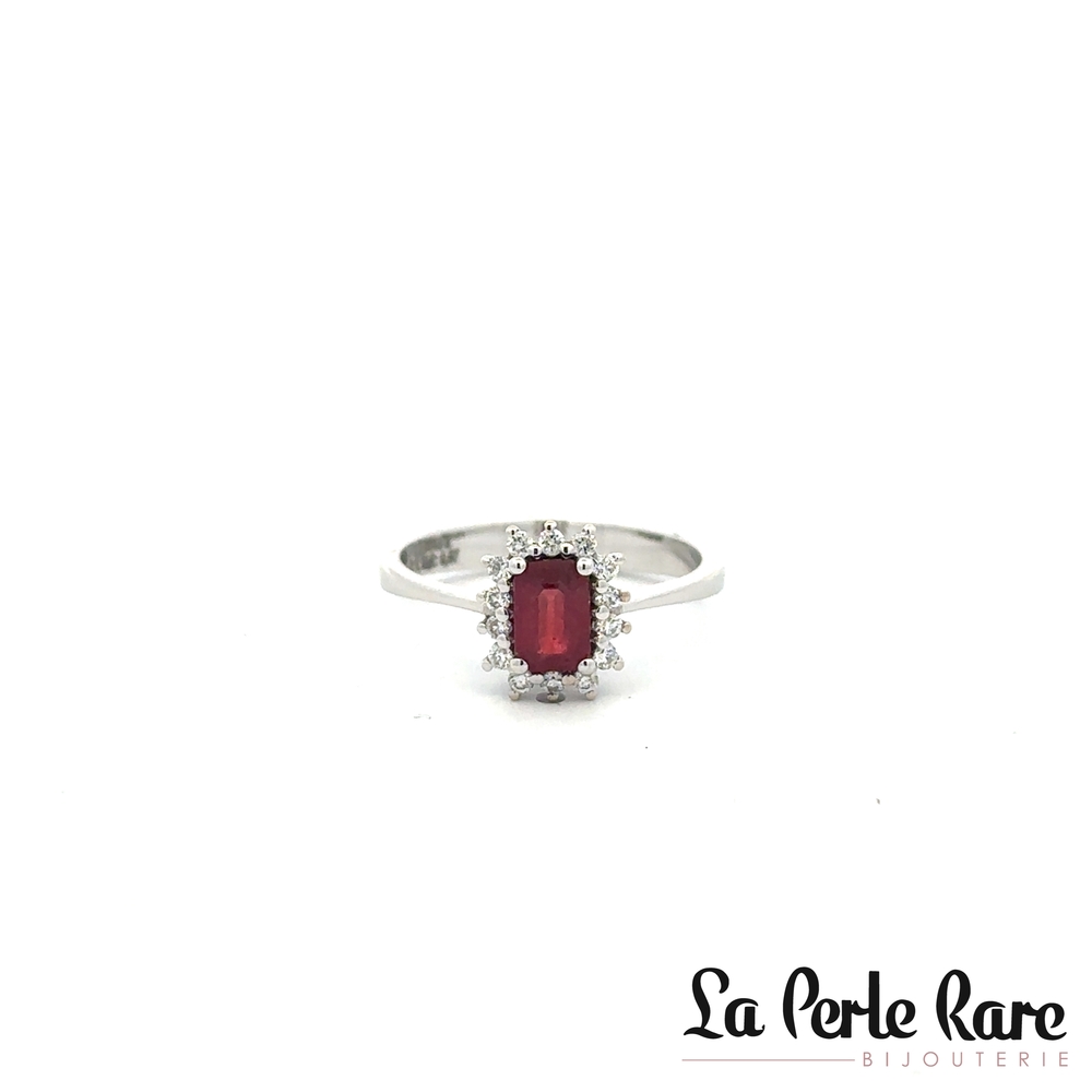 Bague or blanc rubis et 17 pts dia tot - RG0960261114R - Zen