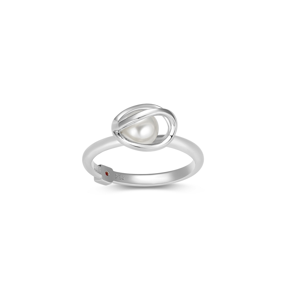 Bague argent rhodié, perle - R4LAGM45A8 - Elle