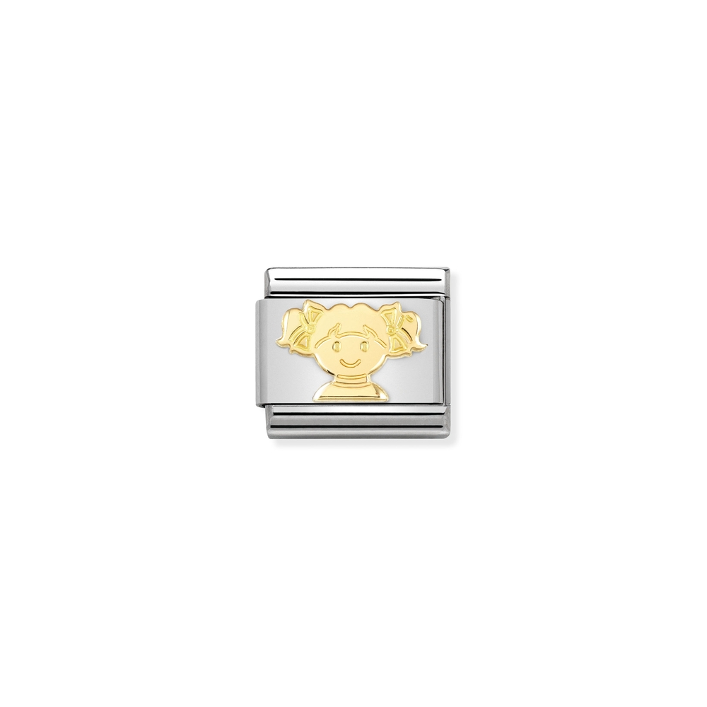 Maille classique petite fille, acier inoxydable, finition or jaune 18 carats - 03016273 - NOMINATION
