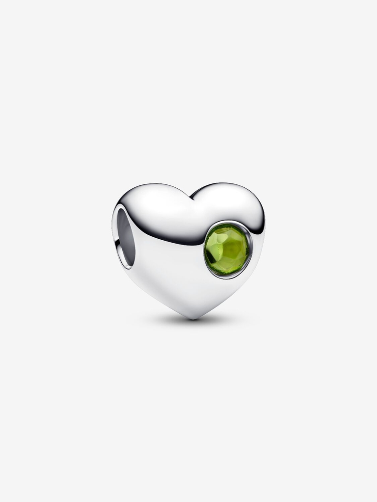 Bille coeur, argent, cristal vert - 794161C08 - Pandora