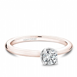 Solitaire 33 pts dia si-gh rose et blanc - S02701RWMFB33A - Crown Ring