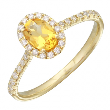 Bague en or jaune avec citrine de 37 points et 18 points de diamants total - 10748CTR4YKA1 - Exclusivités