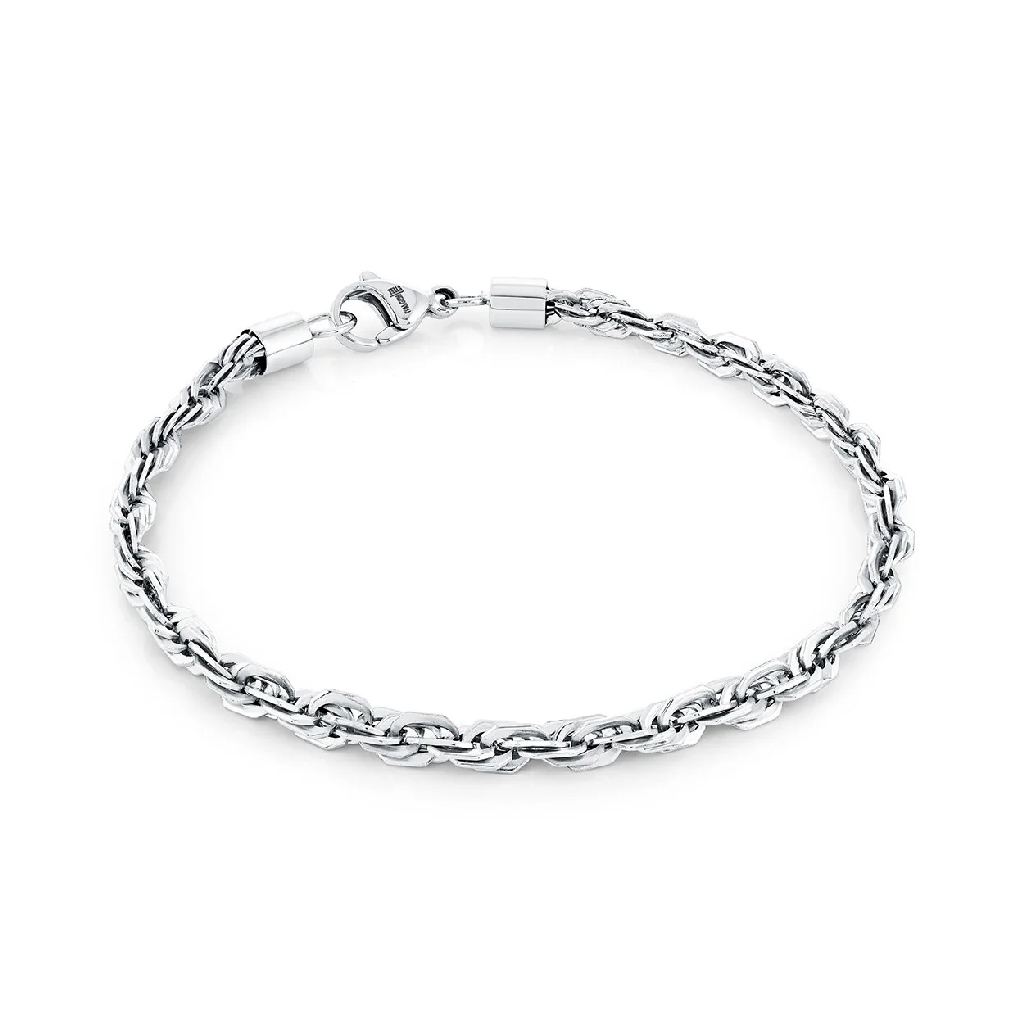 Bracelet torsade, acier inoxydable, 4 millimètres