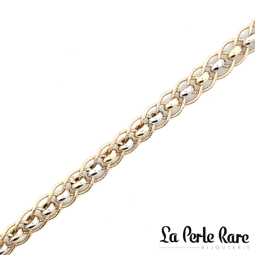 Bracelet or 2 tons (jaune/blanc) 10 carats - BH01-8911-2T - Exclusivités