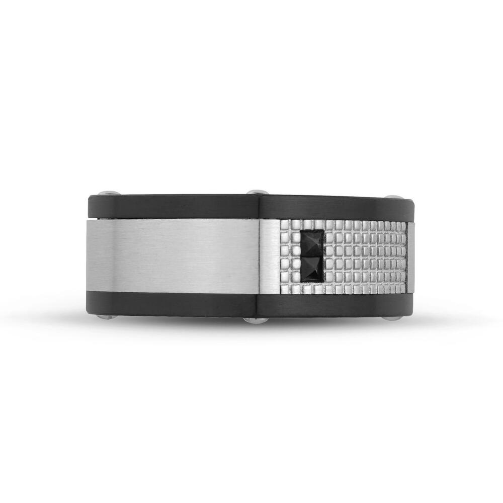 Jonc pour homme en acier 2 couleurs noir Jonc pour homme en acier 2 couleurs noir