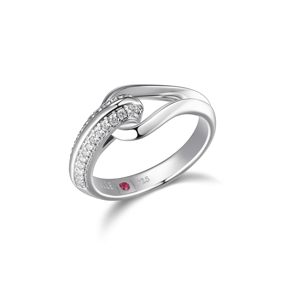 Bague argent rhodié, zircons - R4LACK00AG - Elle