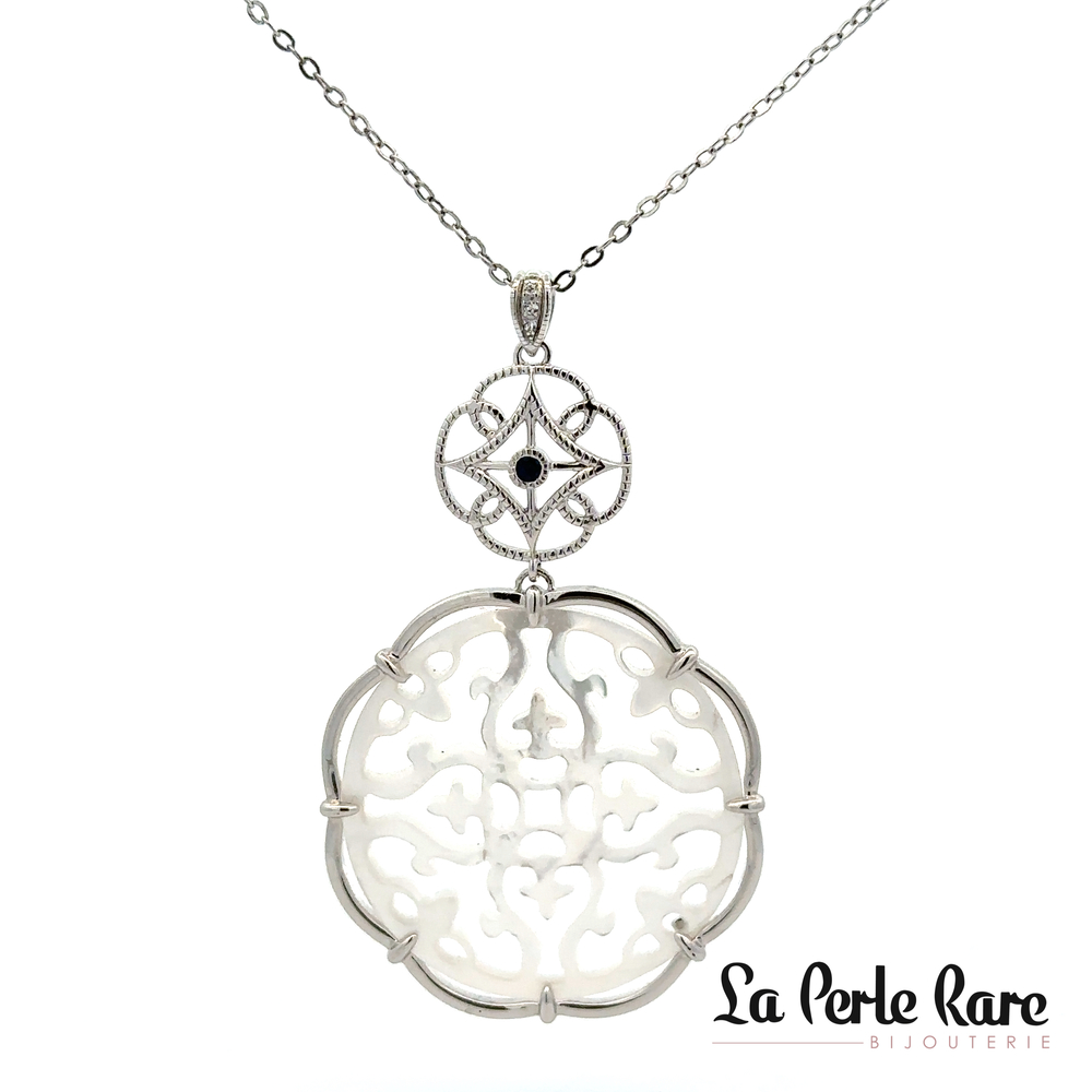 Pendentif argent avec nacre de perle - JM56959W18 - Nishi Pearls