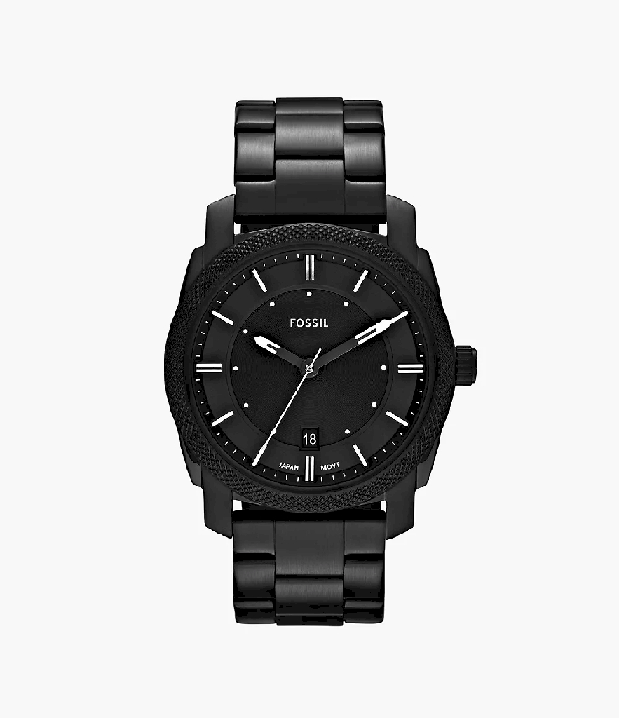 Montre Fossil acier inoxydable noir, cadran noir