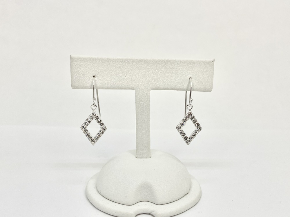 B-o pendantes losanges pierres blanches B-o pendantes losanges pierres blanches