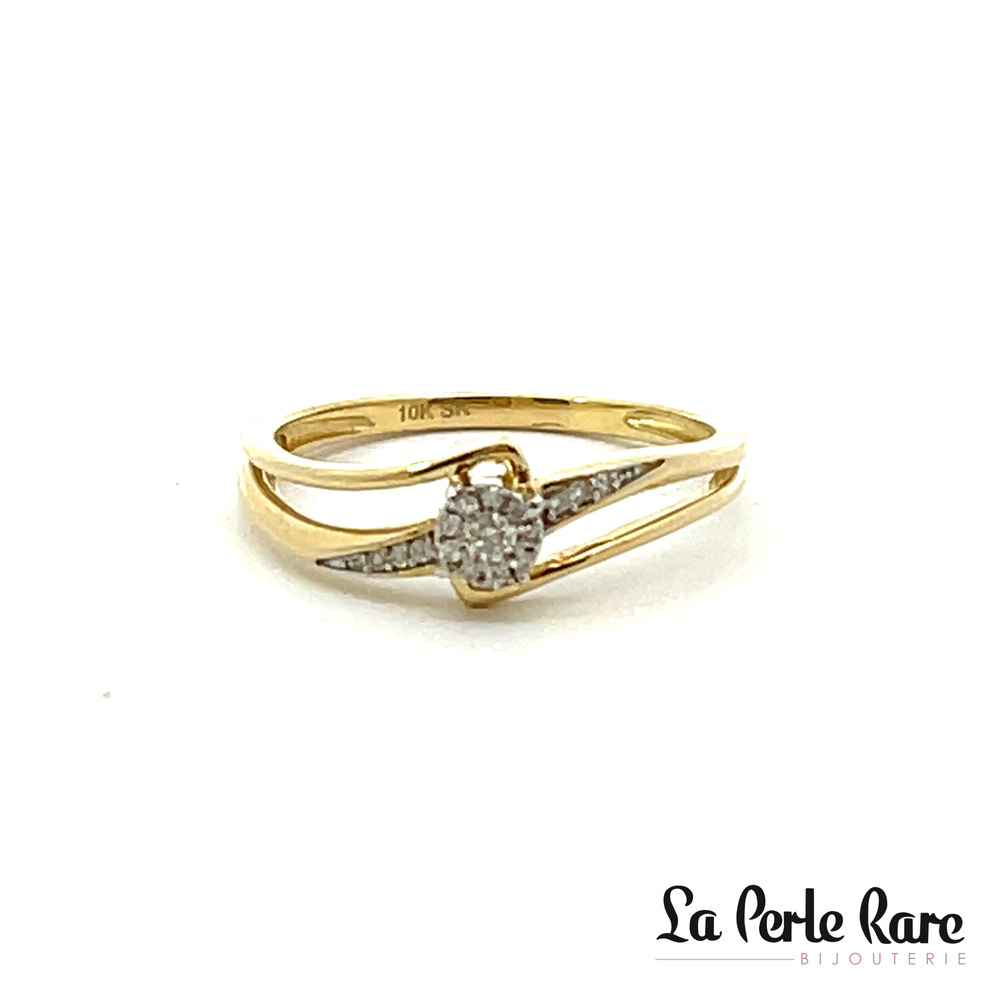 Bague or jaune, 8 pts dia tot Bague or jaune, 8 pts dia tot