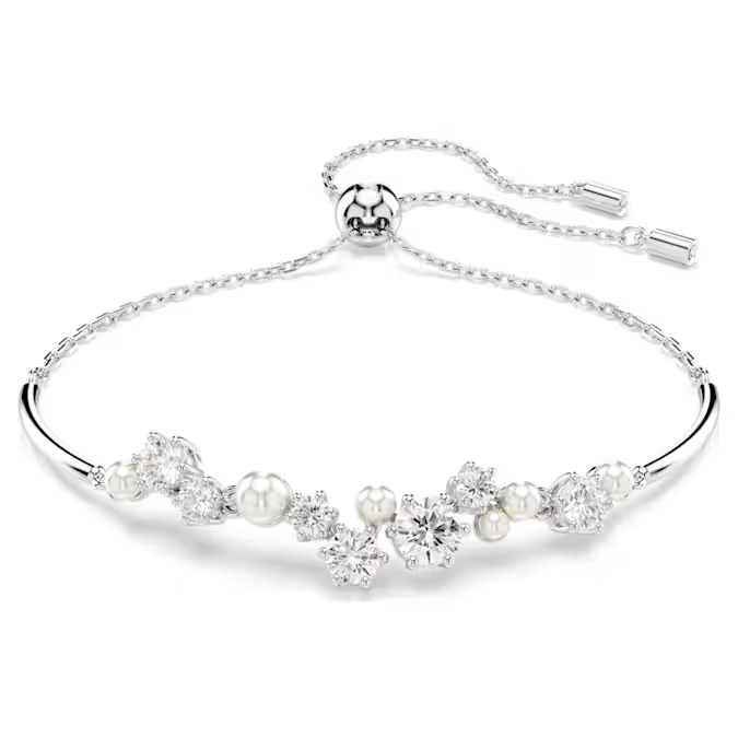 Bracelet coulissant semi-rigide, métal rhodié, cristaux incolores - 5705618 - Swarovski