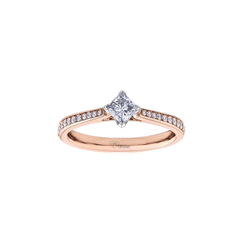 Bague deux tons or rose diamants 50 pts - AM435RW50 - Corona