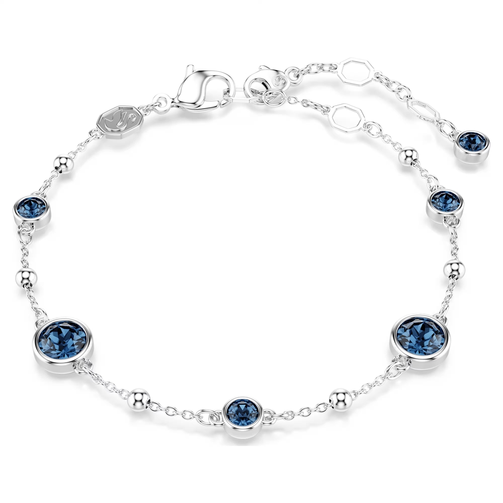 Bracelet métal rhodié, cristaux bleus - 5730679 - Swarovski