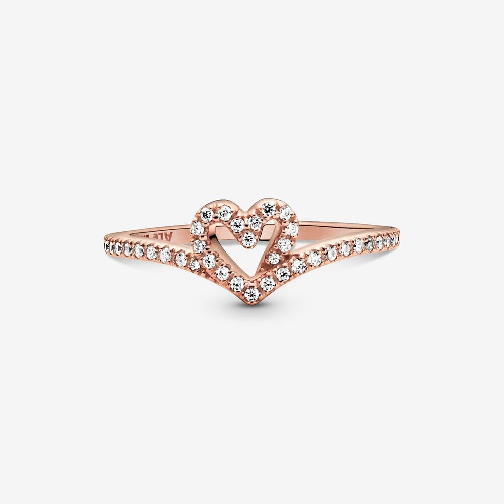 Bague os des voeux et coeur scintillant, pandora rose, zircons - 189302C01-52 - Pandora