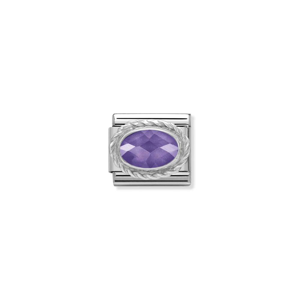 Maille classique acier inoxydable, argent, zircon violet - 330604001 - NOMINATION