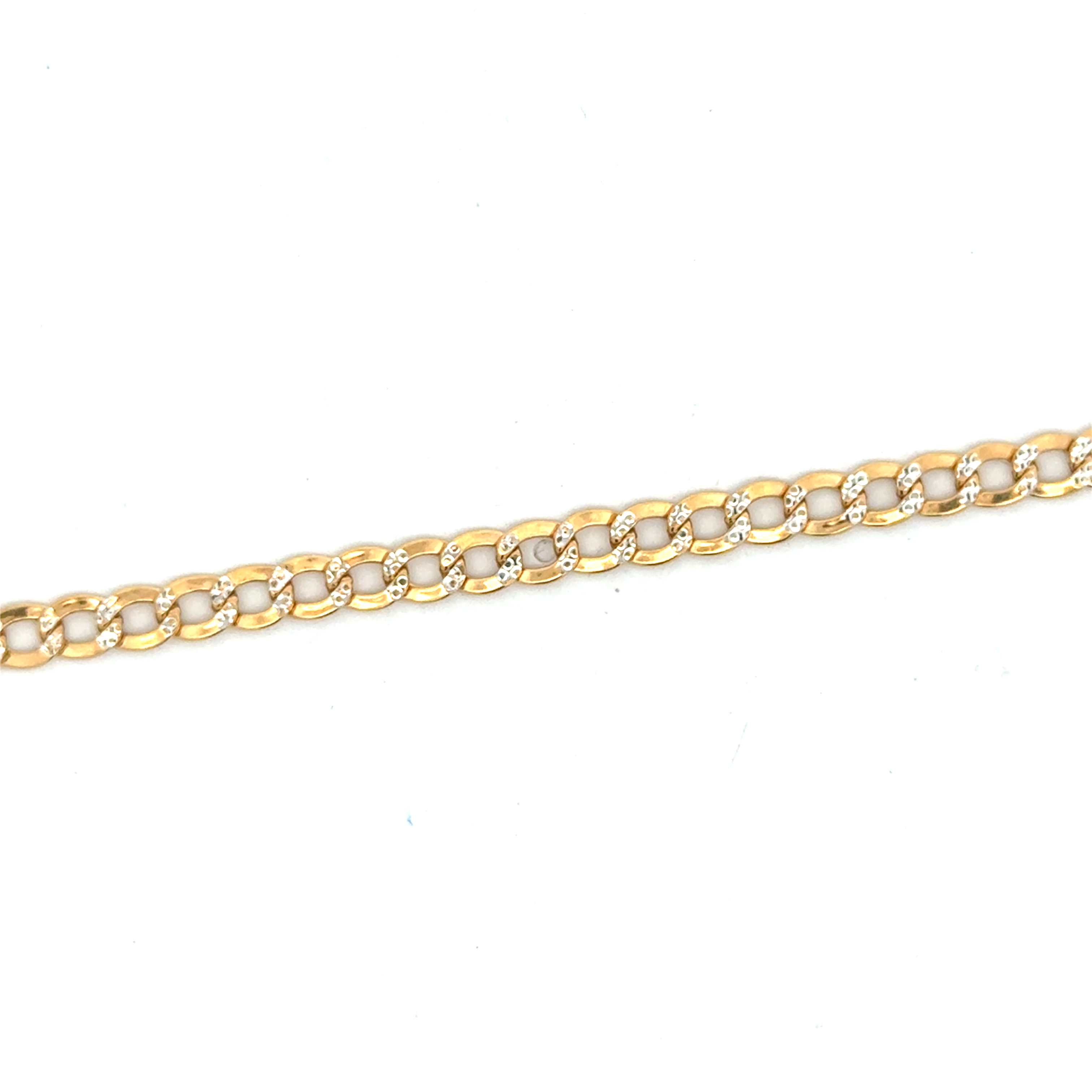 Bracelet gourmette, or 2 tons (jaune et blanc) 10 carats