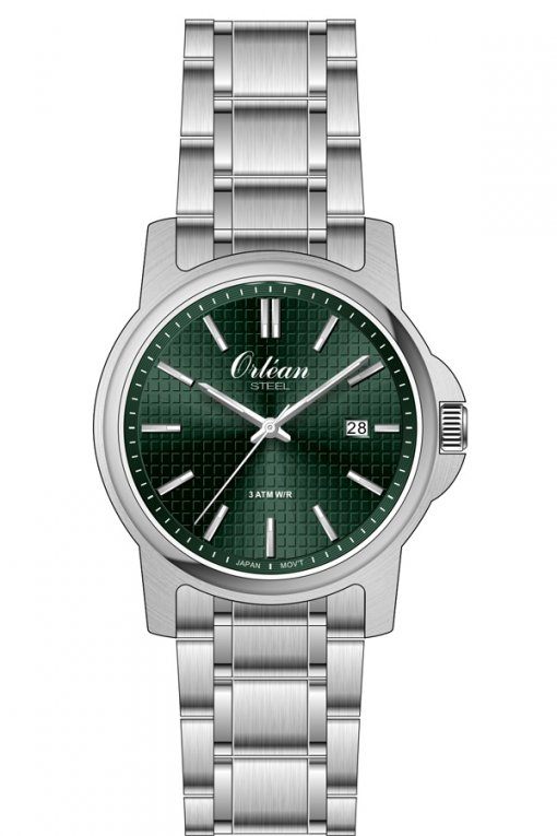 Montre acier inoxydable, fond vert foncé - ME3668 - Orlean