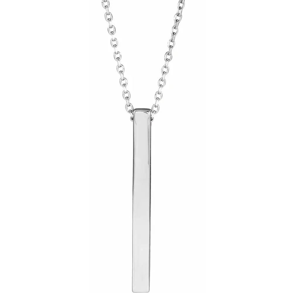 Collier barre verticale gravable, argent - 87619:120:P - Exclusivités