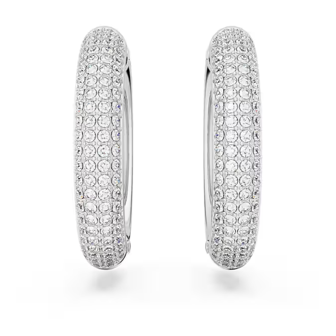 Anneaux métal rhodié, cristaux blancs - 5651392 - Swarovski