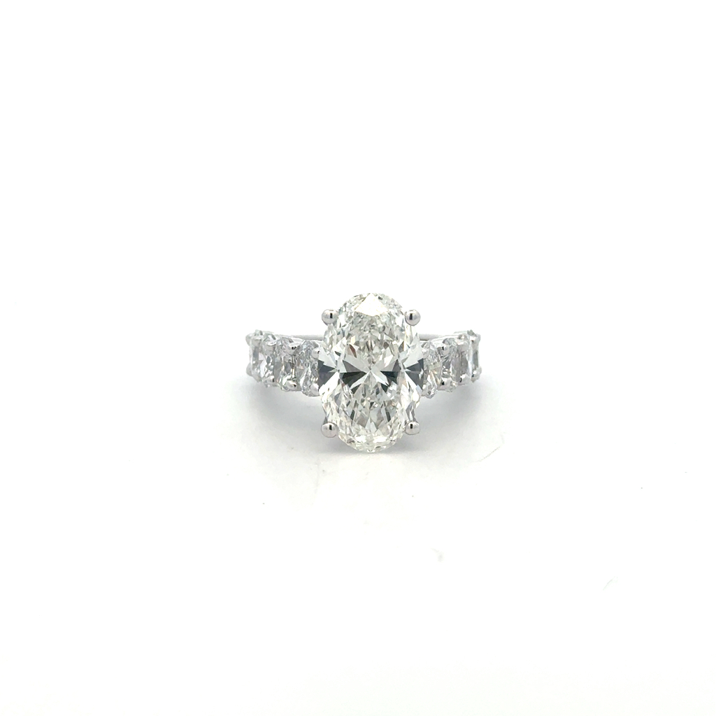 Bague or blanc 14 carats, 700 points de diamant de laboratoire total, VS1/F, certificat