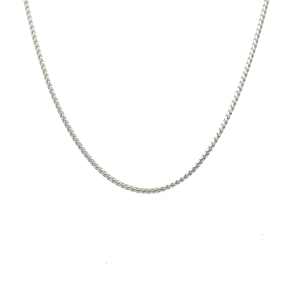Chaîne franco ronde, or blanc 10 carats