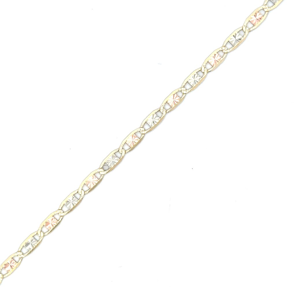 Bracelet or 3 tons (jaune, blanc et rose) 10 carats - LPR-3001-7.75 - Exclusivités