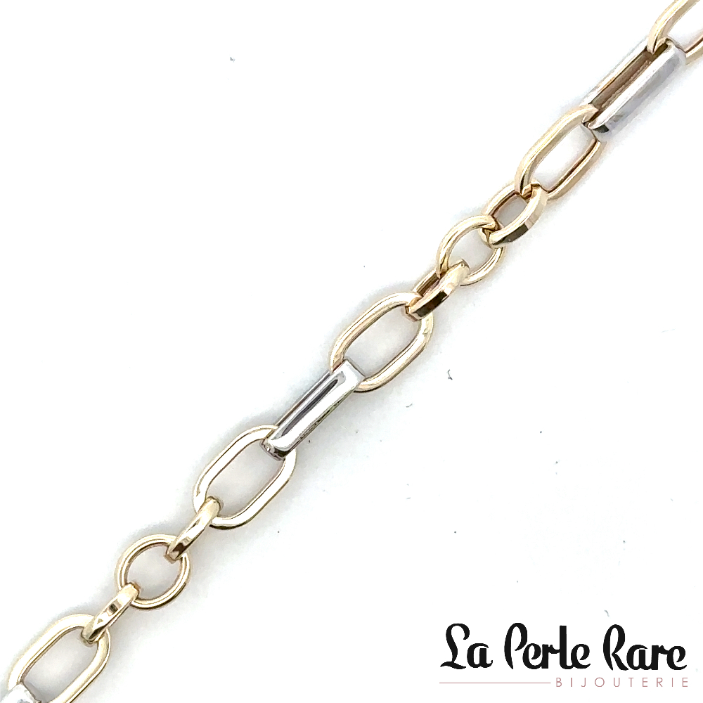 Bracelet or 2 tons (jaune/blanc) 10 carats - BDH01-7060-2T - Exclusivités