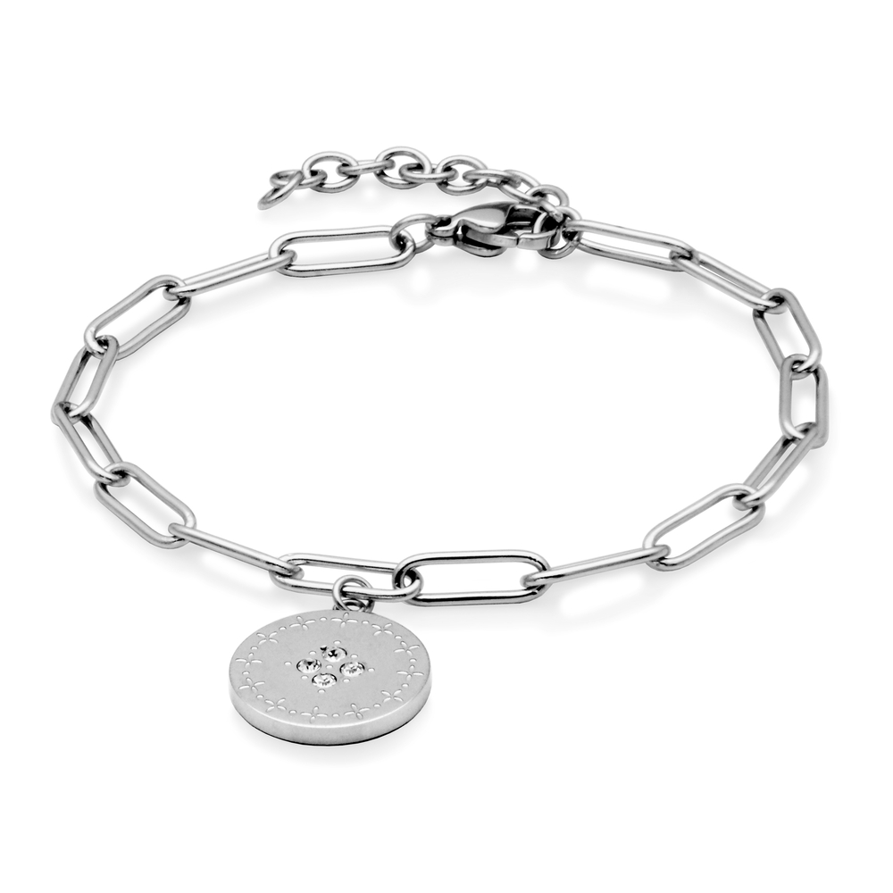 Bracelet acier, zircons