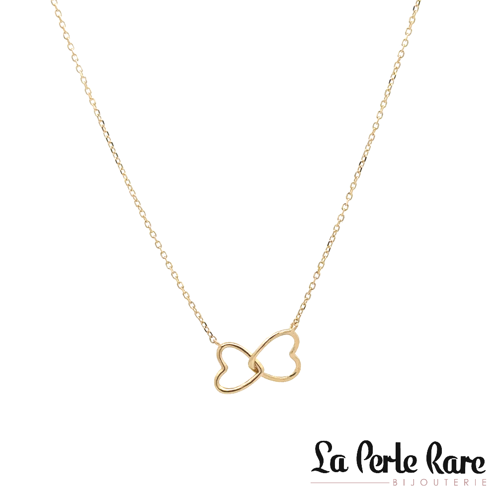 Collier coeurs entrelacés, or jaune 10 carats - GA48577 - Pure Romance