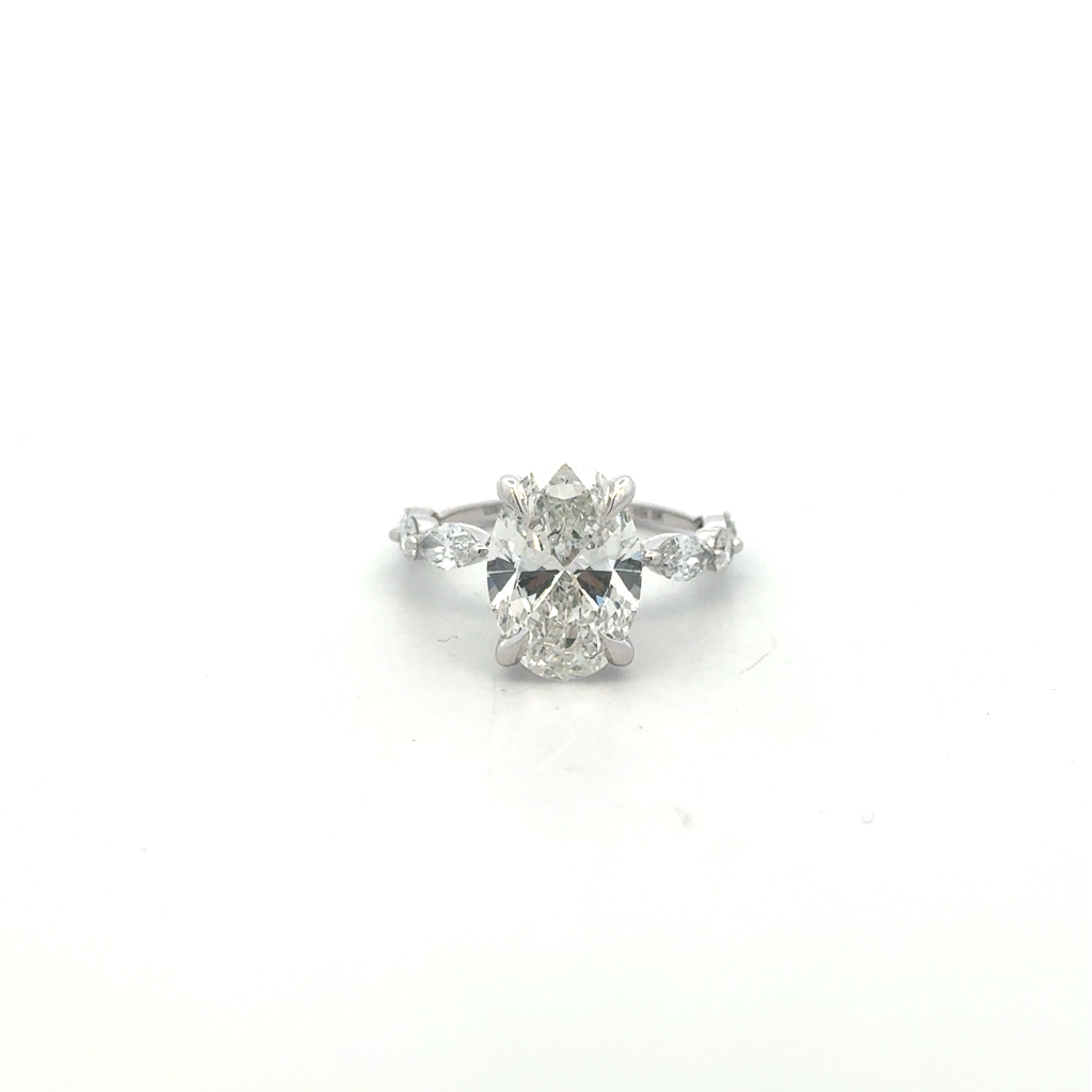 Bague or blanc 10 carat, 500 points de diamant de laboratoire total, VS1/F, certificat