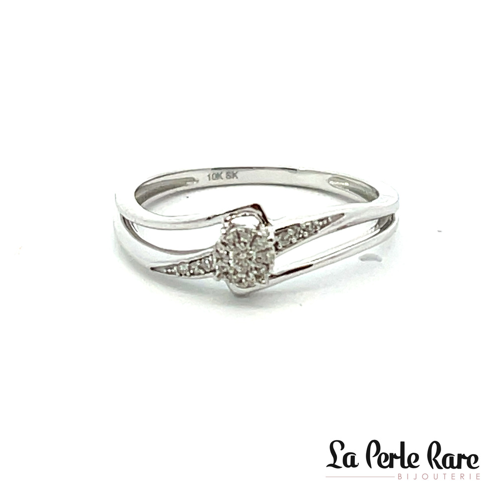 Bague or blanc 10 carats, 8 points de diamant total - SKR13542-B - Exclusivités