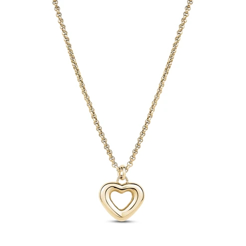 Pendentif coeur, acier inoxydable doré - ZW-P67G-17 - Arz Steel