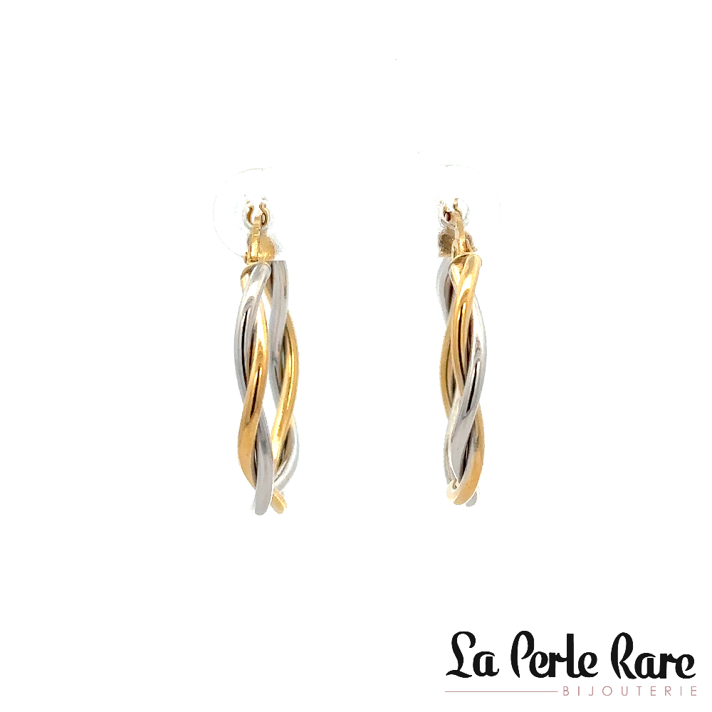 Anneaux torsadés, or 2 tons (jaune/blanc) 10 carats - LPR-2619 - Exclusivités