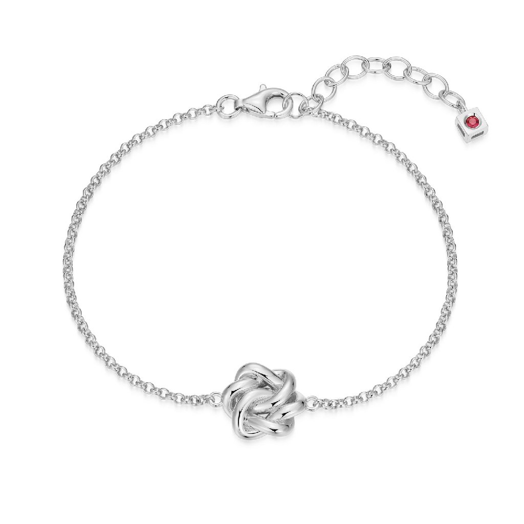 Bracelet noeud éternel, argent rhodié