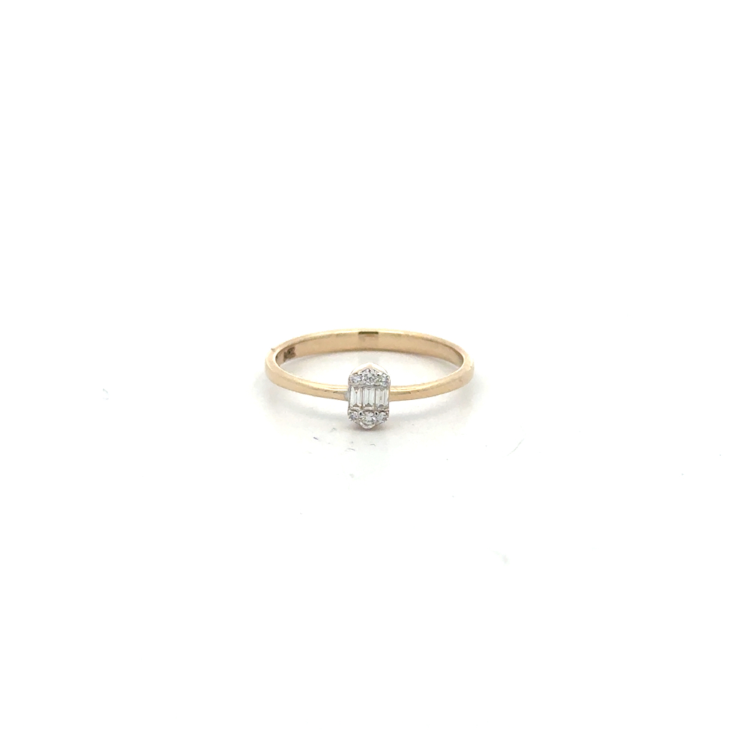Bague solitaire, or jaune 14 carats, 12 points de diamant total, SI/FG