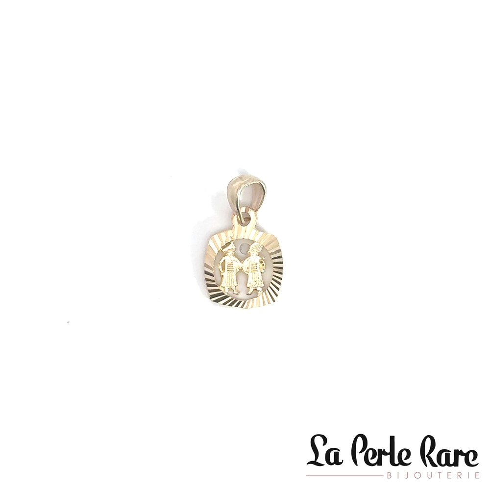 Pendentif zodiaque Gémeaux, or jaune 10 carats - LPR-2754-GEMEA - Exclusivités