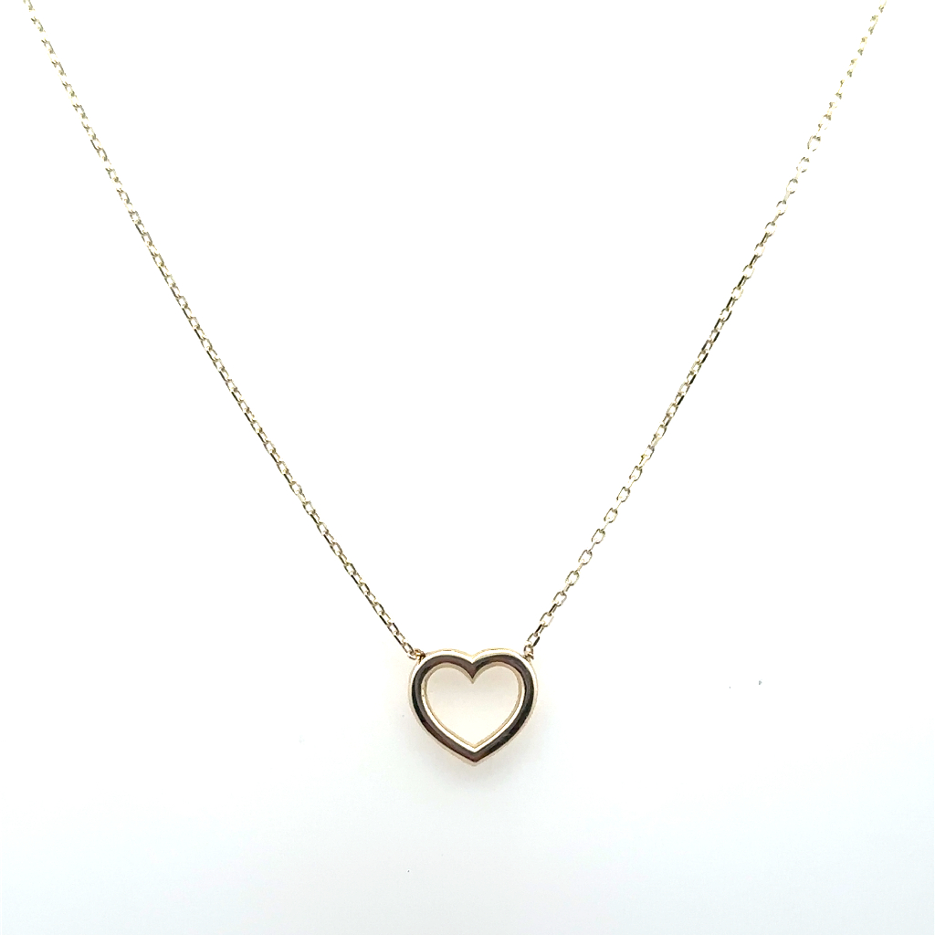 Collier coeur, or jaune 10 carats - PDG-2725-J - Exclusivités