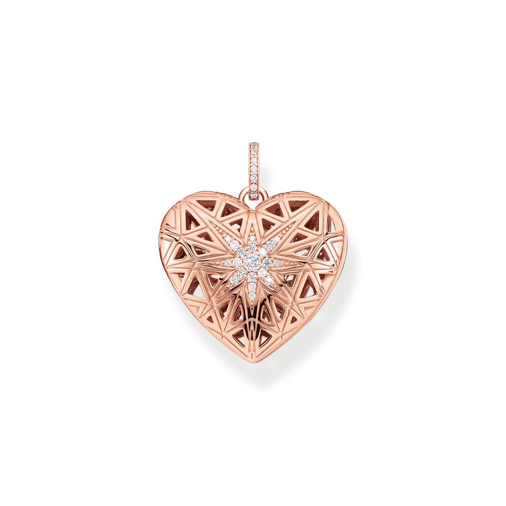 Pendentif coeur argent rosé et zircons - PE861-416-14 - Thomas Sabo