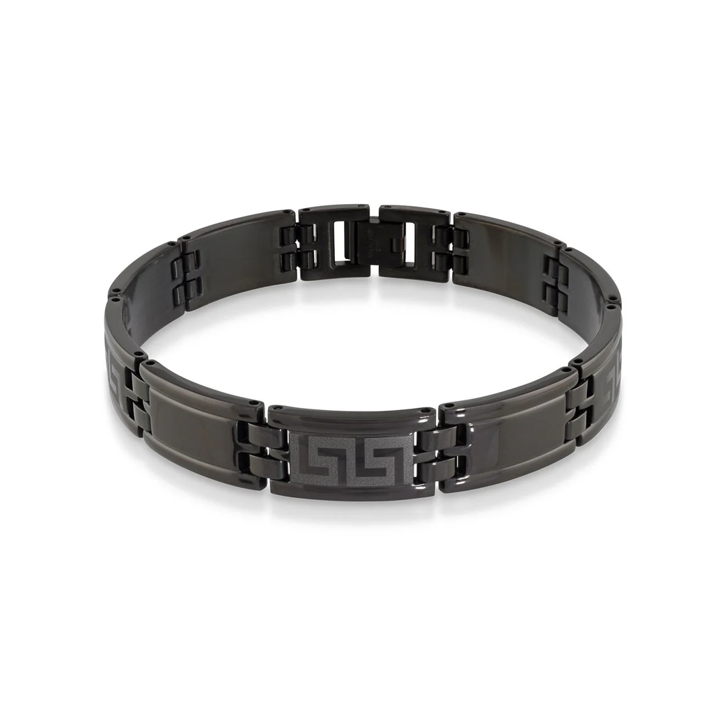 Bracelet de style Versace, acier inoxydable noir