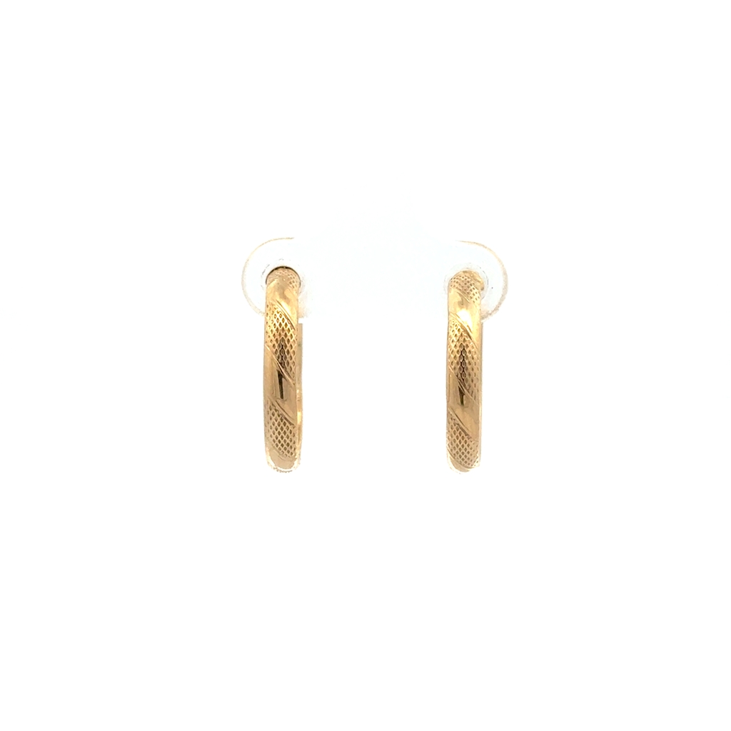Anneaux texturés, or jaune 10 carats