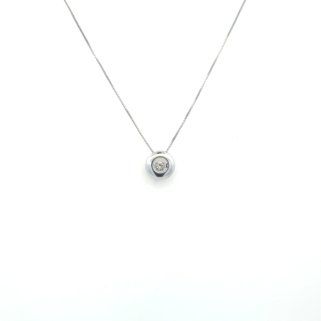 Pendant, 10K white gold, 4 diamond points