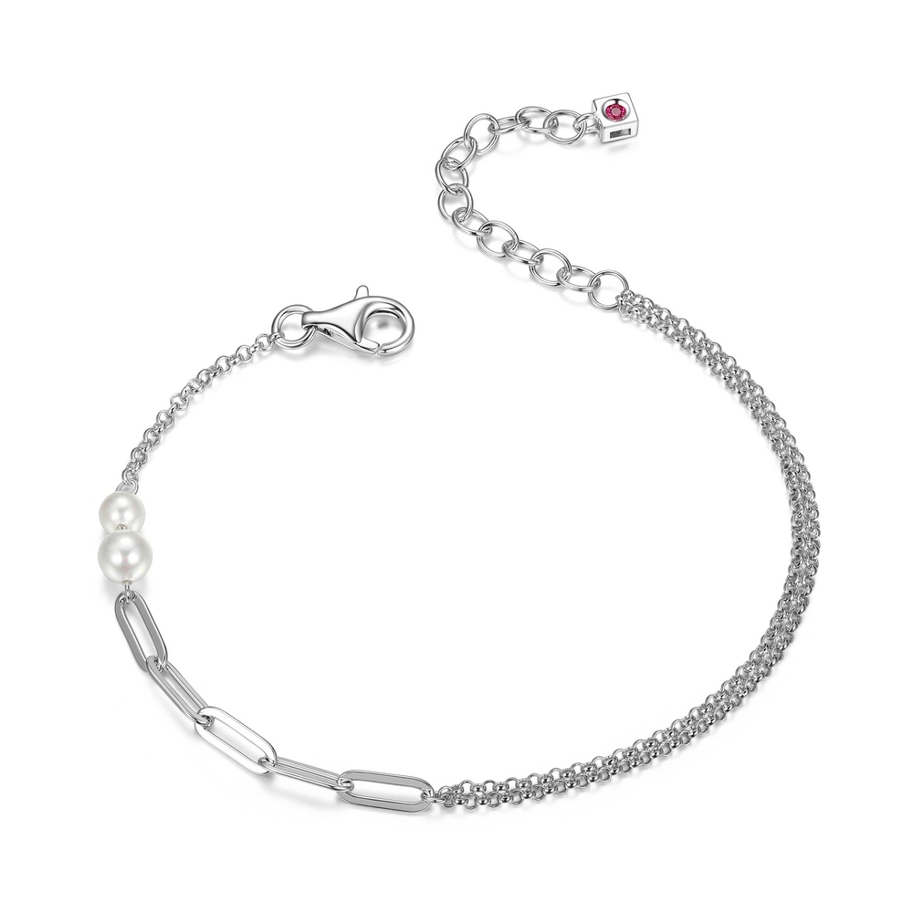 Bracelet argent rhodié, perles Bracelet argent rhodié, perles