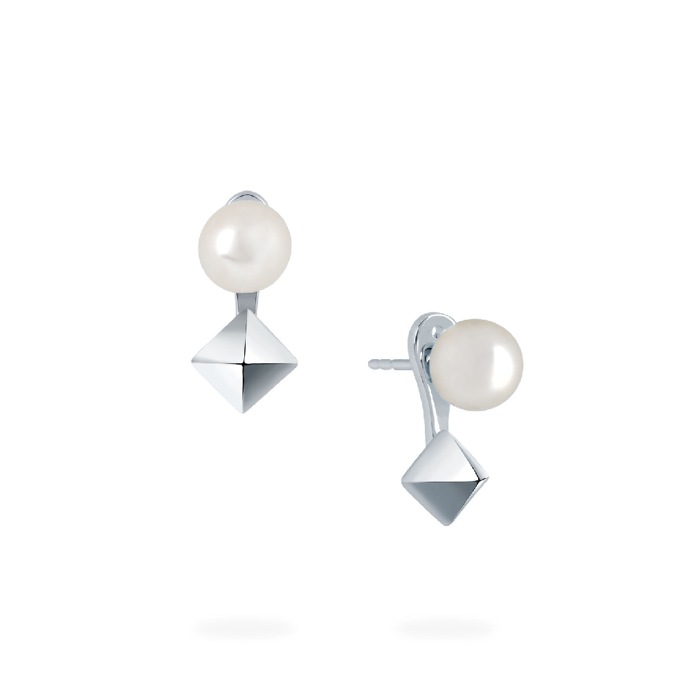 Boucles d'oreilles fixes Birks Rock & Pearl, argent, perles d'eau douce - 450015136049 - Birks