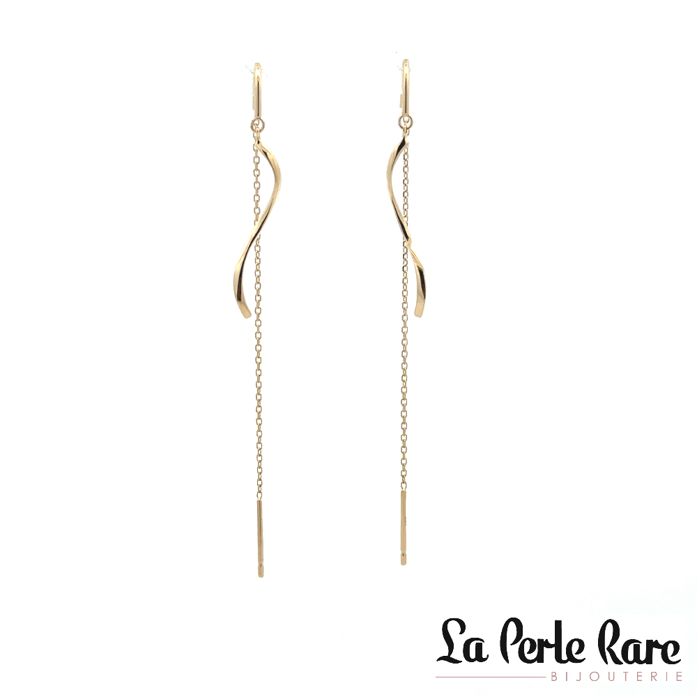 Boucles d'oreilles chaînettes or jaune 10 carats - PT49209 - Pure Romance