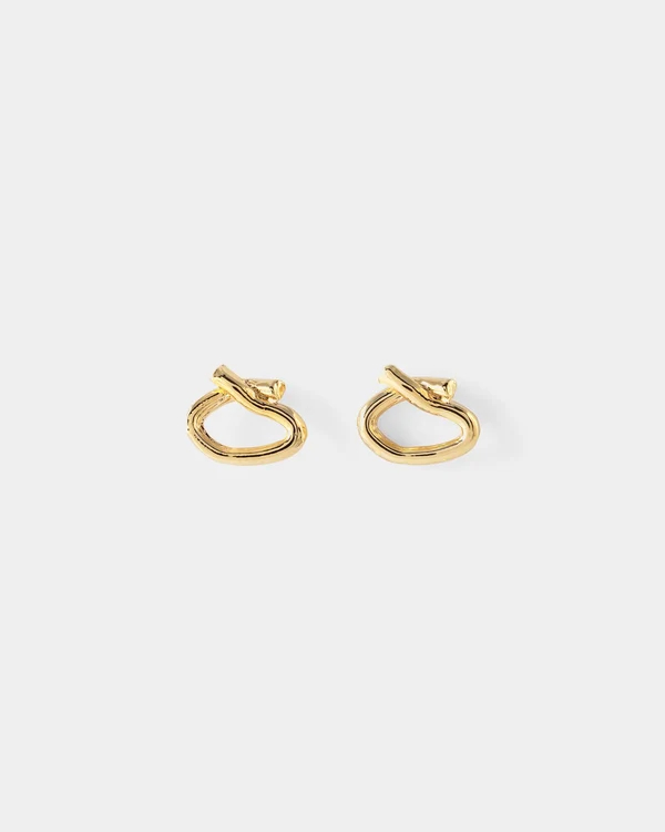 Boucles d'oreilles fixes étain doré